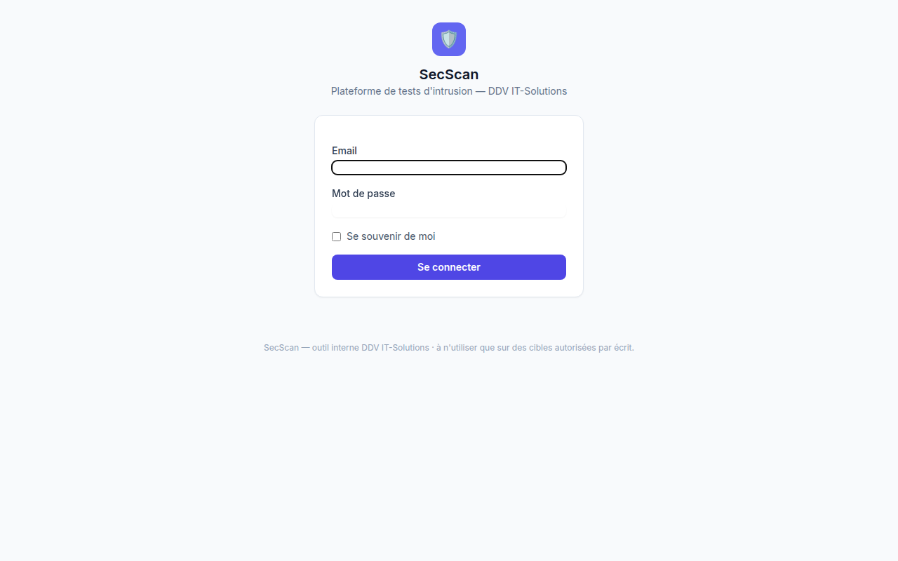 SecScan — Tests d'intrusion & rapports
