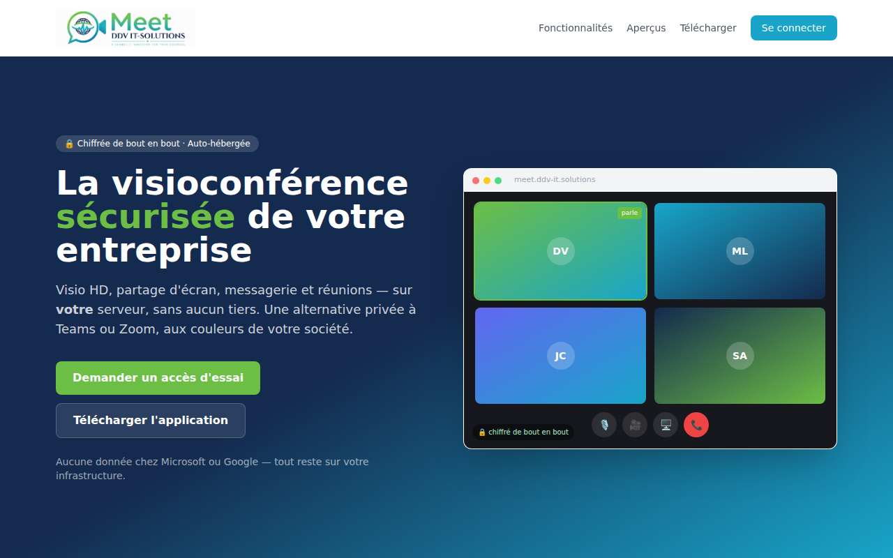 DDV Meet — Visioconférence sécurisée
